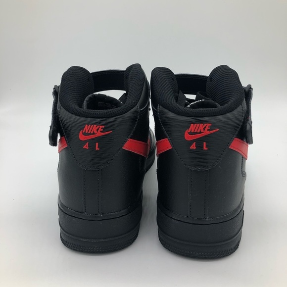 New Nike ID By You Air Force 1 Mid Black/Red Men’s Size 14 AQ3776 994 - Picture 5 of 6